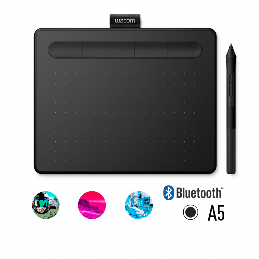 Графический планшет Wacom Intuos Medium Bluetooth (CTL-6100WLK-N) Чёрный фото 1