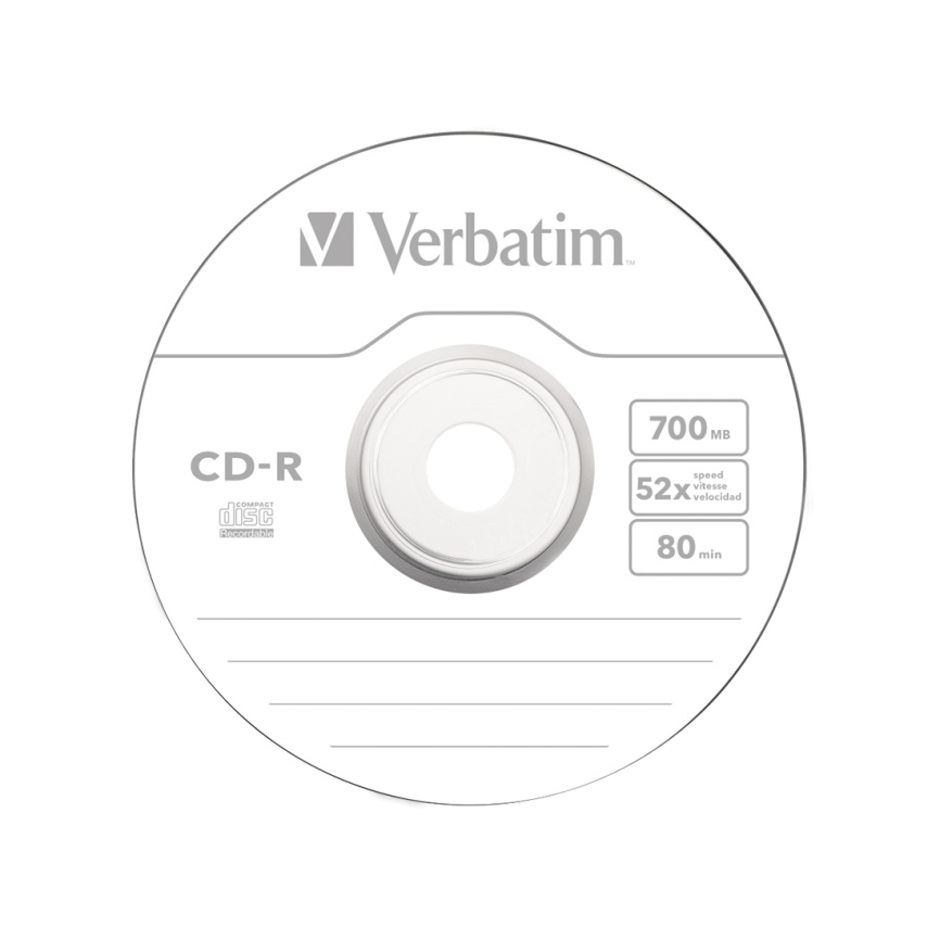Диск CD-R Verbatim (43437) 700MB 10штук Незаписанный фото 1