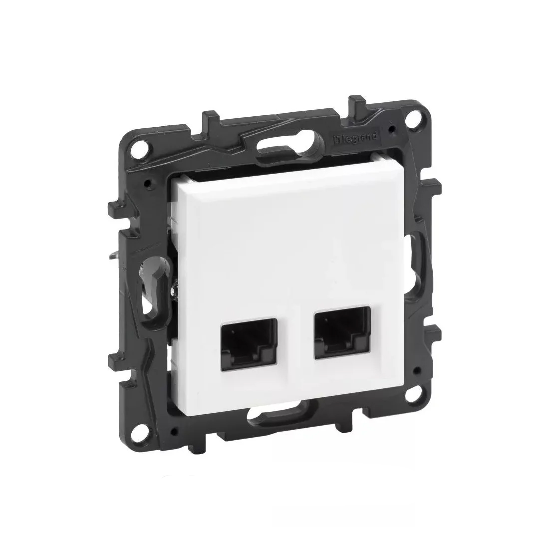 Информационная розетка двойная Niloe Step 2хRJ45 Кат.6e UTP Белый new