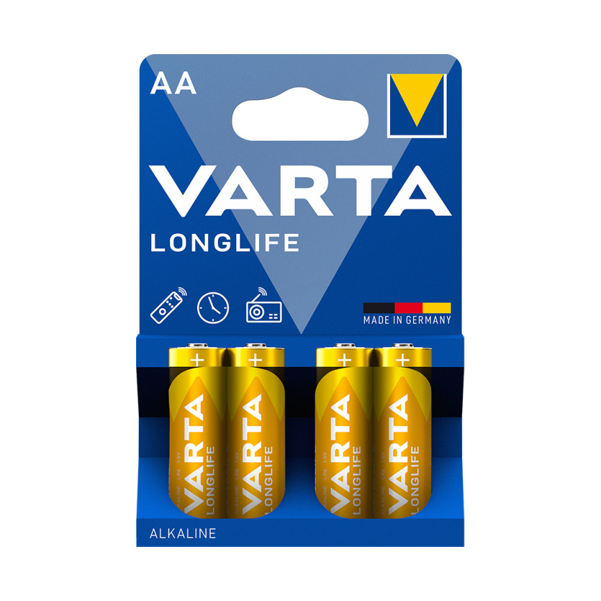 Батарейка VARTA Longlife Mignon 1.5V - LR6/AA 4 шт в блистере фото 1