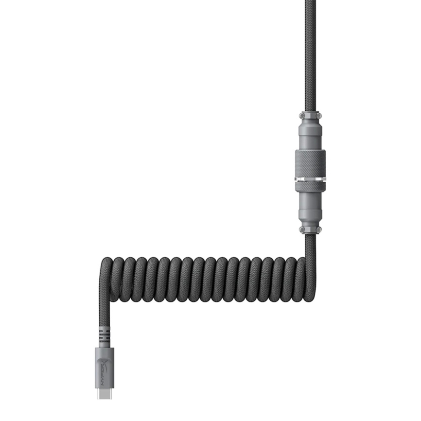 Провод для механической клавиатуры HyperX USB-C Coiled Cable Grey-Black 6J679AA фото 2