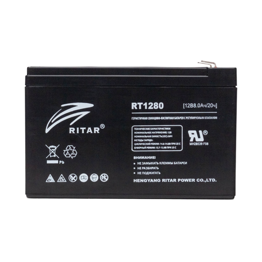Аккумуляторная батарея Ritar RT1280 12В 8 Ач фото 2