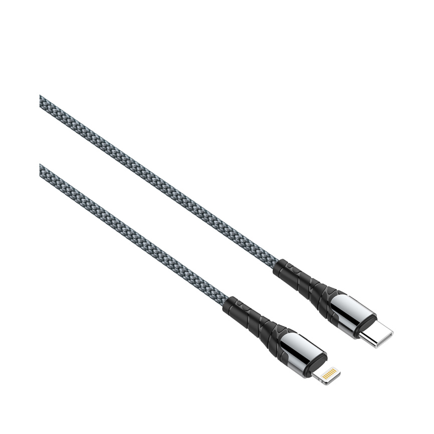 Интерфейсный кабель LDNIO Type-C to Lightning LC112 30W Fast Charging FDY 2м Серый фото 3