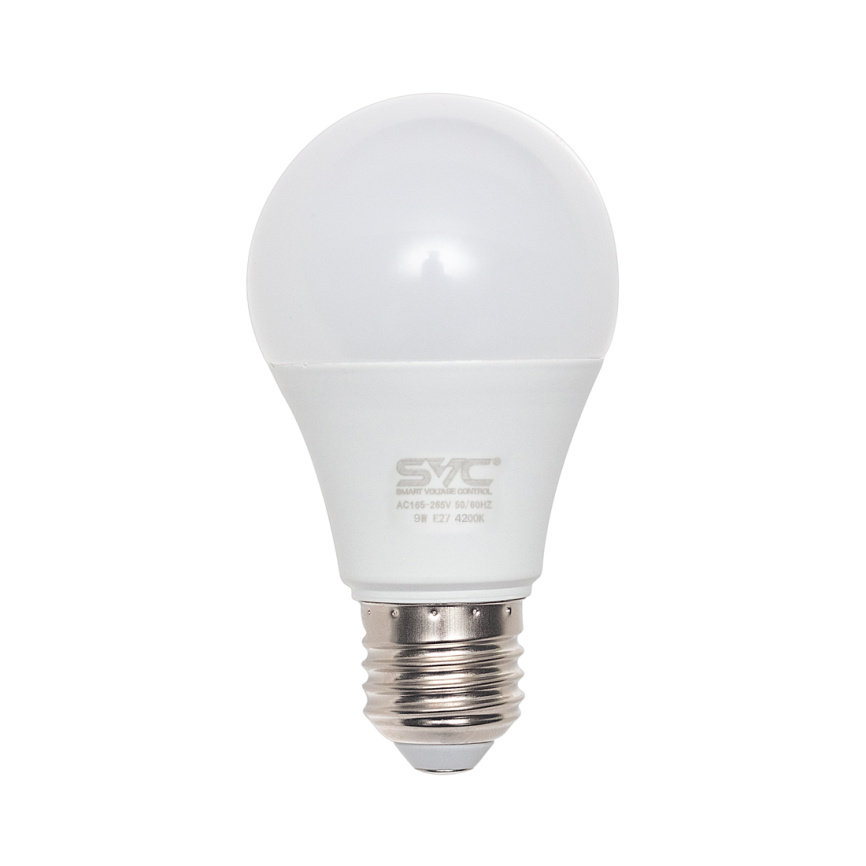 Эл. лампа светодиодная SVC LED A60-9W-E27-4200K, Нейтральный фото 1