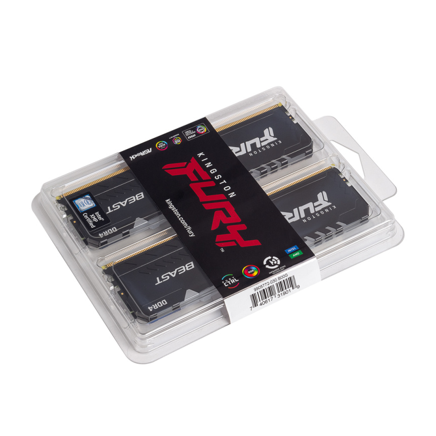 Комплект модулей памяти Kingston FURY Beast RGB KF432C16BBAK2/16 DDR4 16GB (Kit 2x8GB) 3200MHz фото 3