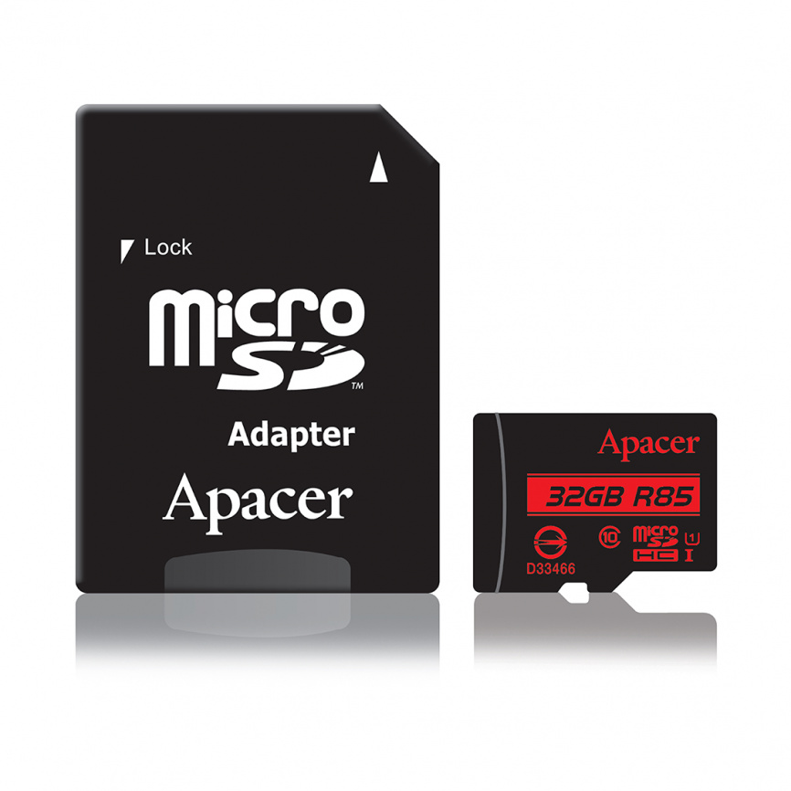 Карта памяти Apacer AP32GMCSH10U5-R 32GB + адаптер фото 1