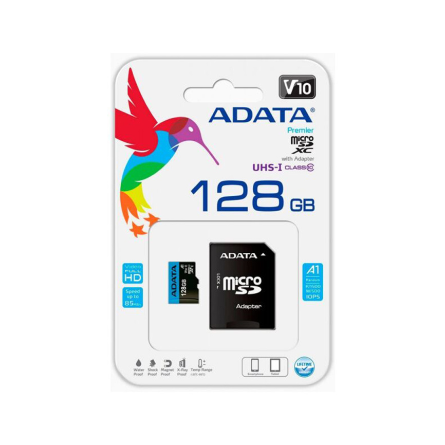Карта памяти ADATA AUSDX128GUICL10A1-RA1 UHS-I CLASS10 A1 128GB фото 3