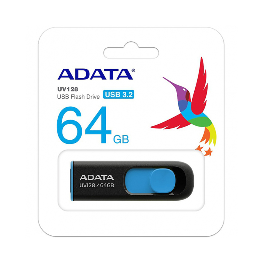 USB-накопитель ADATA AUV128-64G-RBE 64GB Черный фото 2