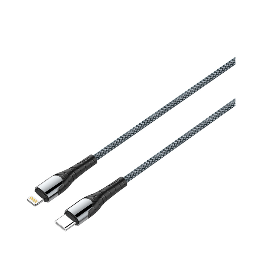 Интерфейсный кабель LDNIO Type-C to Lightning LC112 30W Fast Charging FDY 2м Серый фото 1