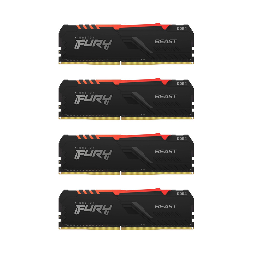 Комплект модулей памяти Kingston FURY Beast RGB KF432C16BBAK4/128 DDR4 128GB (Kit 4x32GB) 3200M фото 3