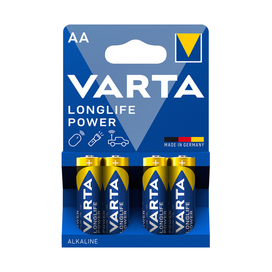 Батарейка VARTA Longlife Power Mignon 1.5V - LR6/AA 4 шт в блистере фото 1