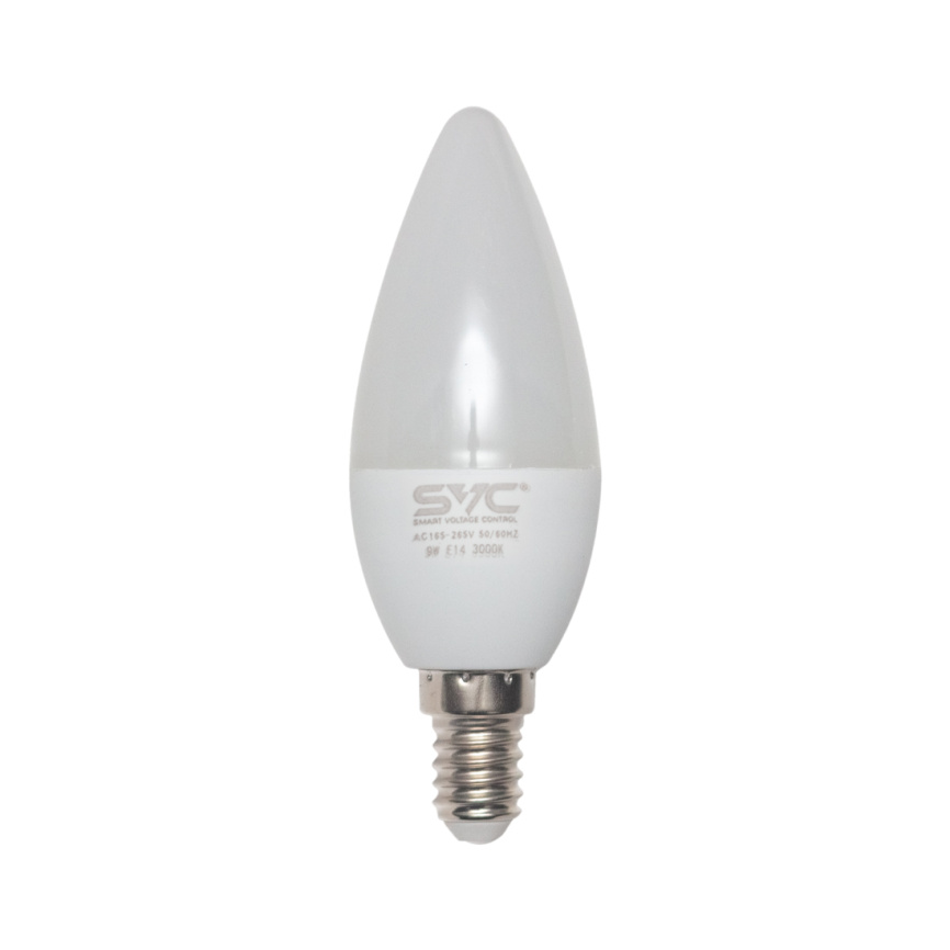 Эл. лампа светодиодная SVC LED C35-9W-E14-3000K, Тёплый фото 1