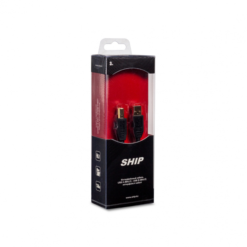 Интерфейсный кабель A-B SHIP SH7013-3B Hi-Speed USB 2.0 30В фото 3