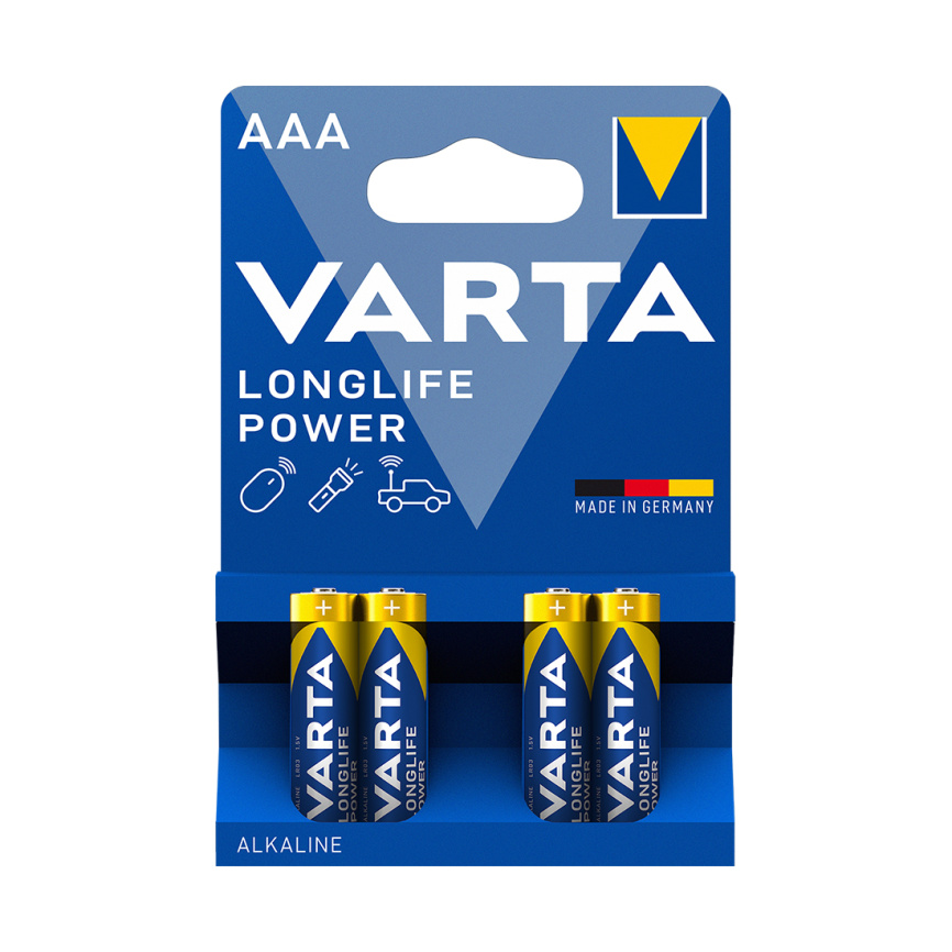 Батарейка VARTA Longlife Power Micro 1.5V - LR03/ AAA (4 шт) фото 1