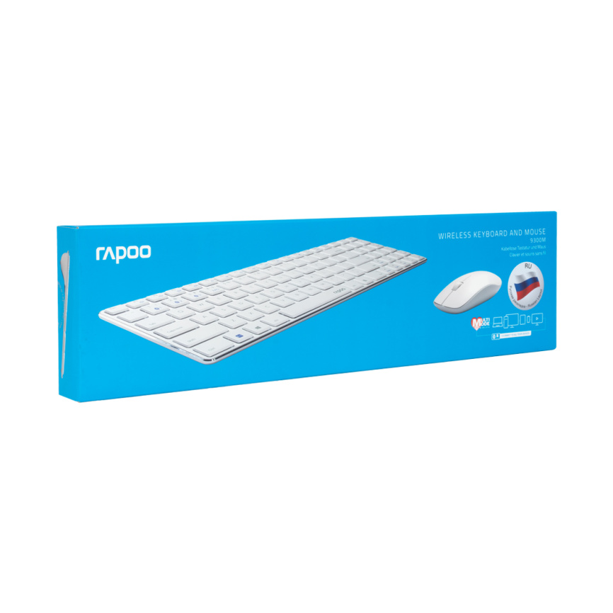 Комплект Клавиатура + Мышь Rapoo 9300M White фото 3