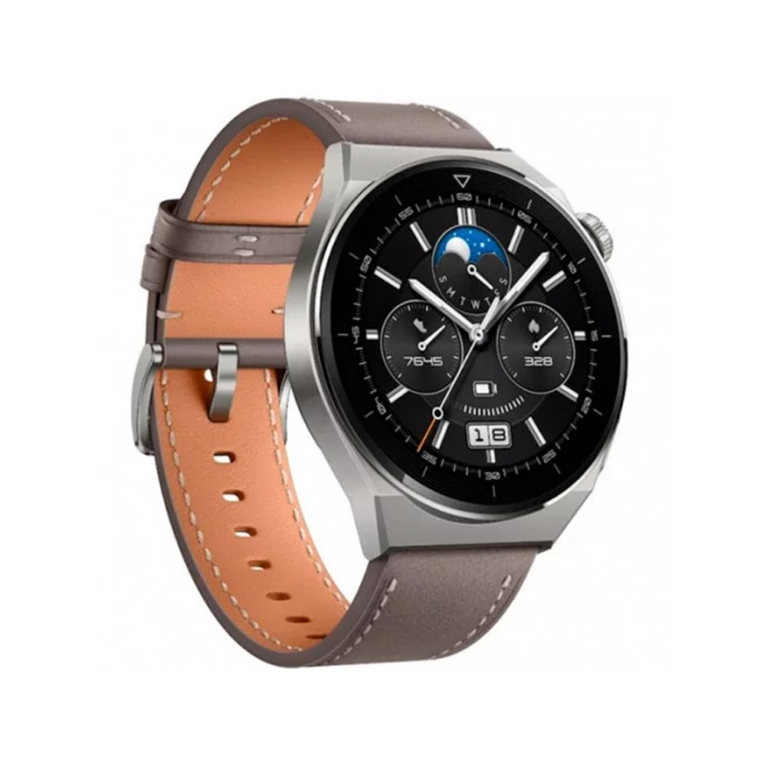 Смарт часы Huawei Watch GT 3 Pro ODN-B19 46mm Gray Leather Strap фото 1