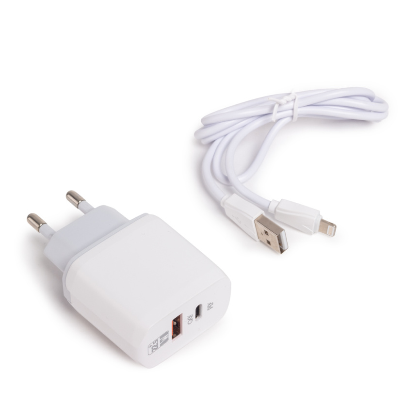 Универсальное зарядное устройство LDNIO A2421C 22.5W USB/USB Lightning, Белый фото 2