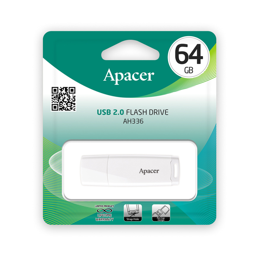 USB-накопитель Apacer AH336 64GB Белый фото 2
