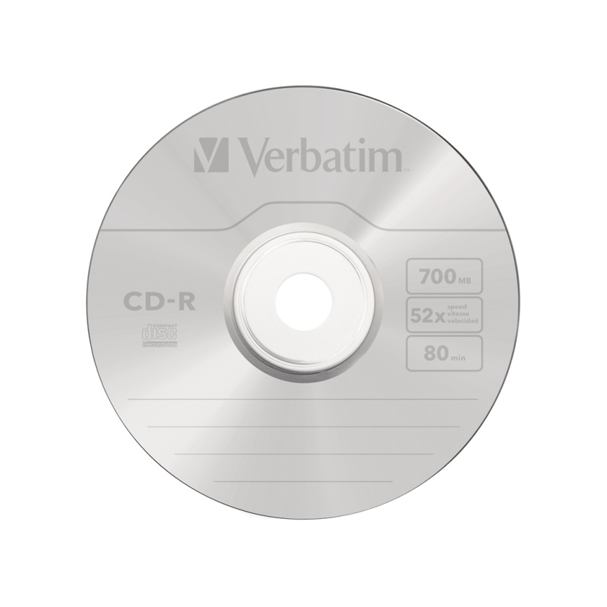 Диск CD-R Verbatim (43343) 700MB 50штук Незаписанный фото 1