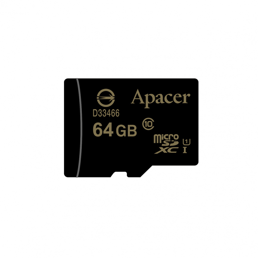 Карта памяти Apacer AP64GMCSX10U1-R 64GB + адаптер фото 1
