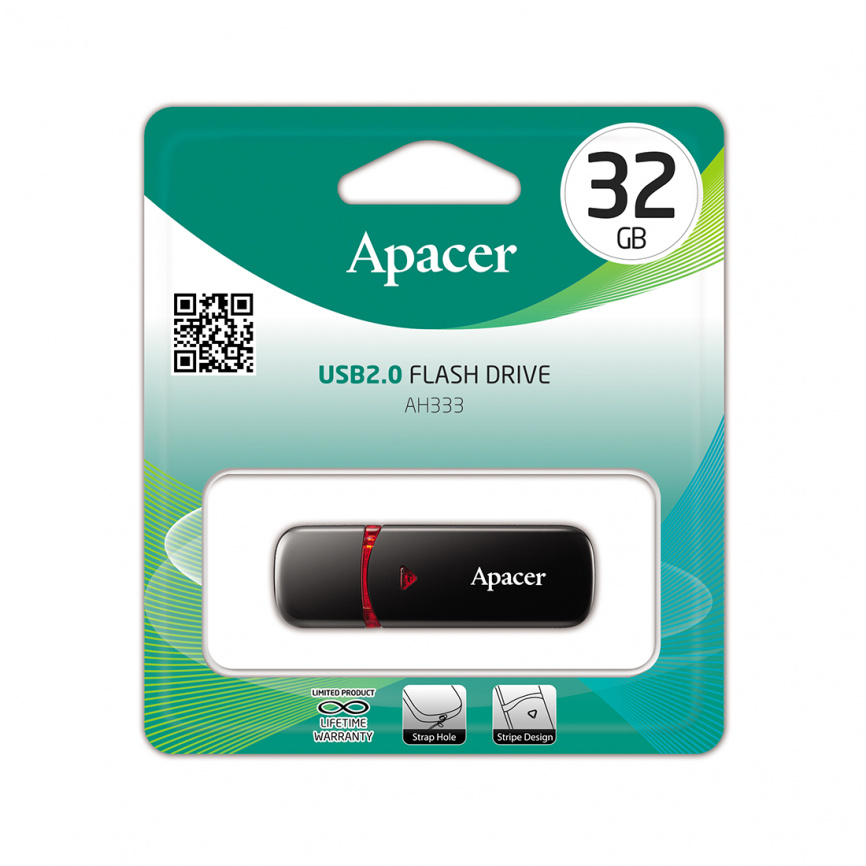 USB-накопитель Apacer AH333 32GB Чёрный фото 3