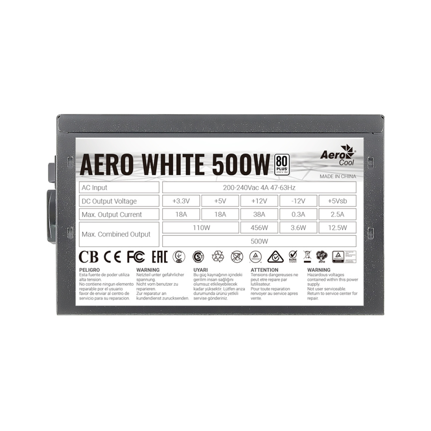 Блок питания Aerocool AERO WHITE 500W фото 3
