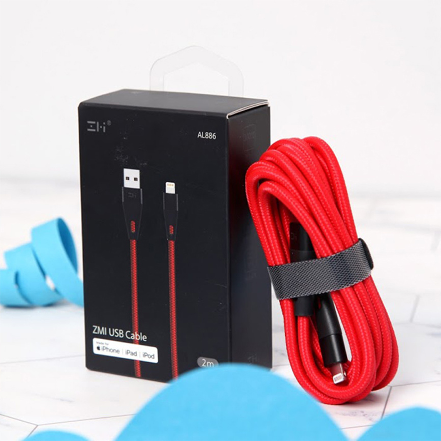 Интерфейсный кабель USB-Lightning Xiaomi ZMI AL806 100 см Красный фото 2