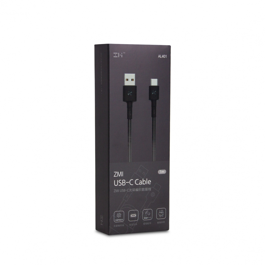 Интерфейсный кабель Xiaomi ZMI AL401 100cm Type-C Черный фото 3