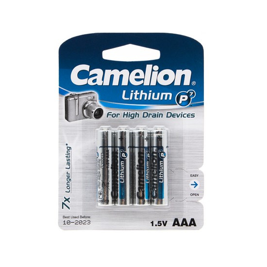 Батарейка CAMELION Lithium P7 FR03-BP4 4 шт. в блистере фото 1