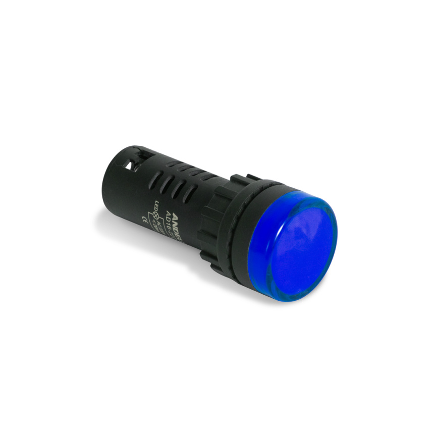 Лампа светодиодная универсальная ANDELI AD16-22D 220V AC/DC (синия) фото 1