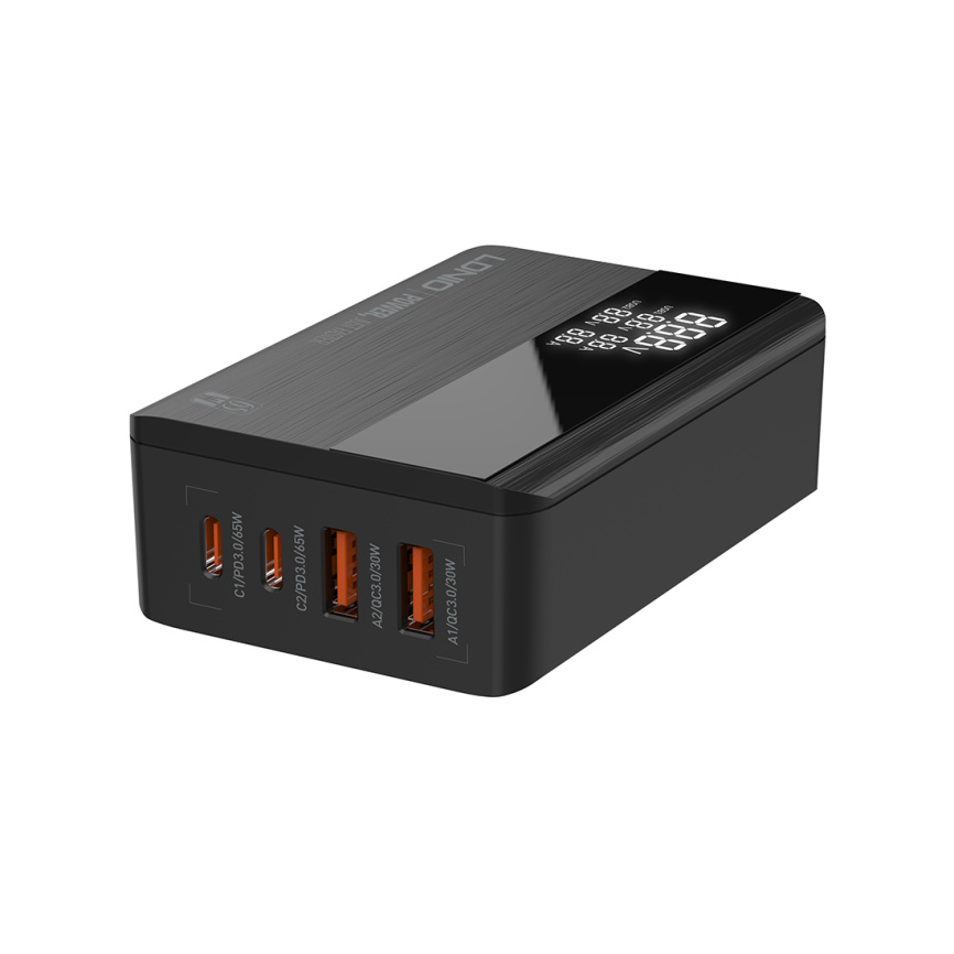 Универсальное зарядное устройство LDNIO A4808Q 65W 2*USB-C 2*USB Чёрный фото 2