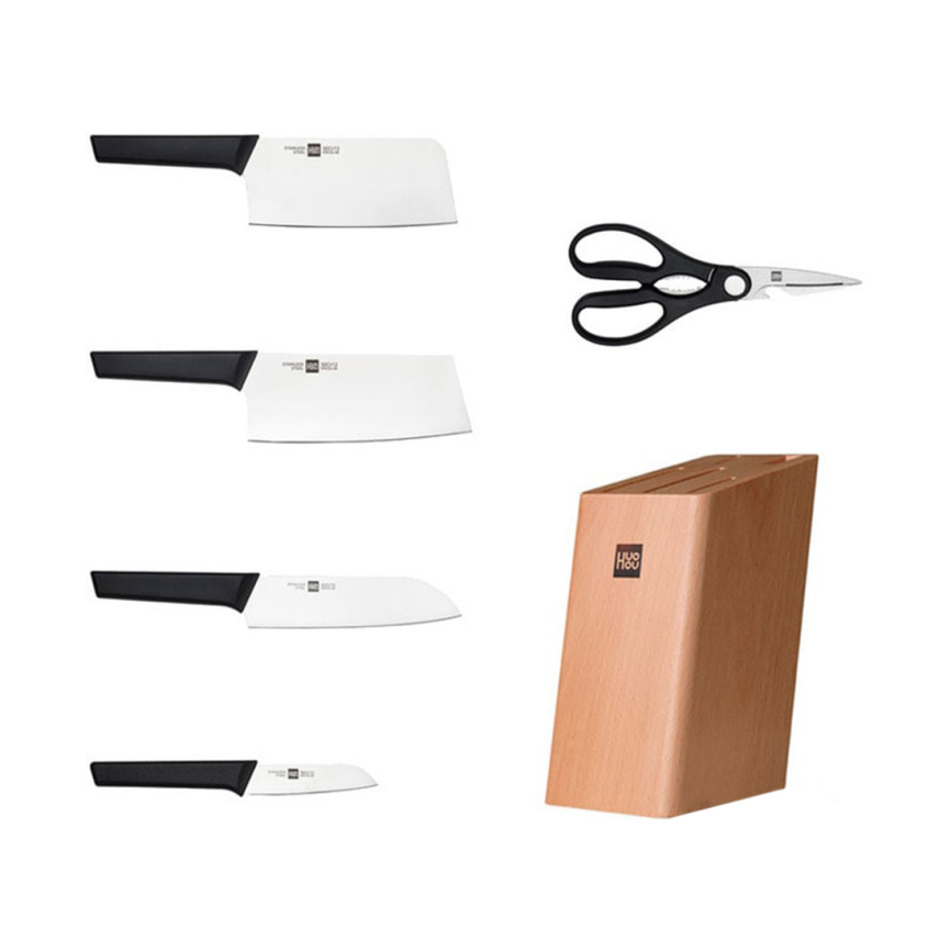 Набор ножей HuoHou Hot Youth Edition Kitchen Knife 6 Piece Set Beech Wood Edition фото 3