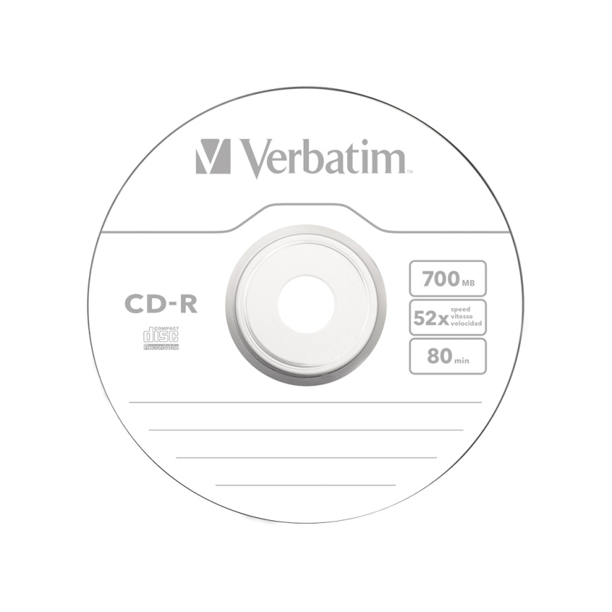 Диск CD-R Verbatim (43351) 700MB 50штук Незаписанный фото 1