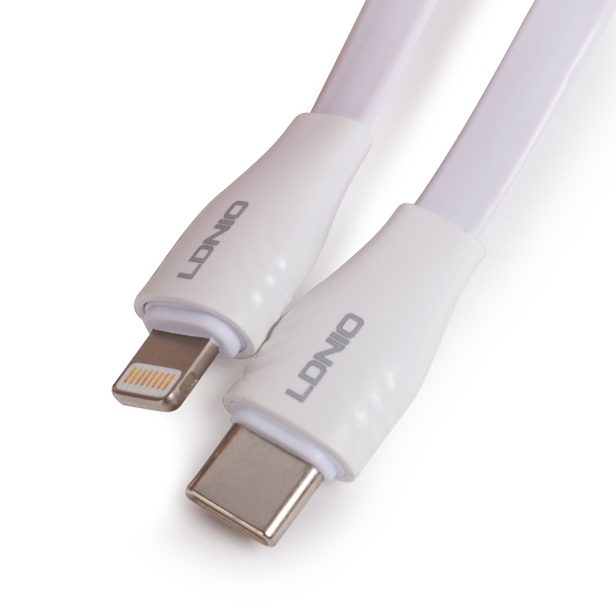 Интерфейсный кабель LDNIO Type-C to Lightning LC131-I 1м 30W Белый фото 1