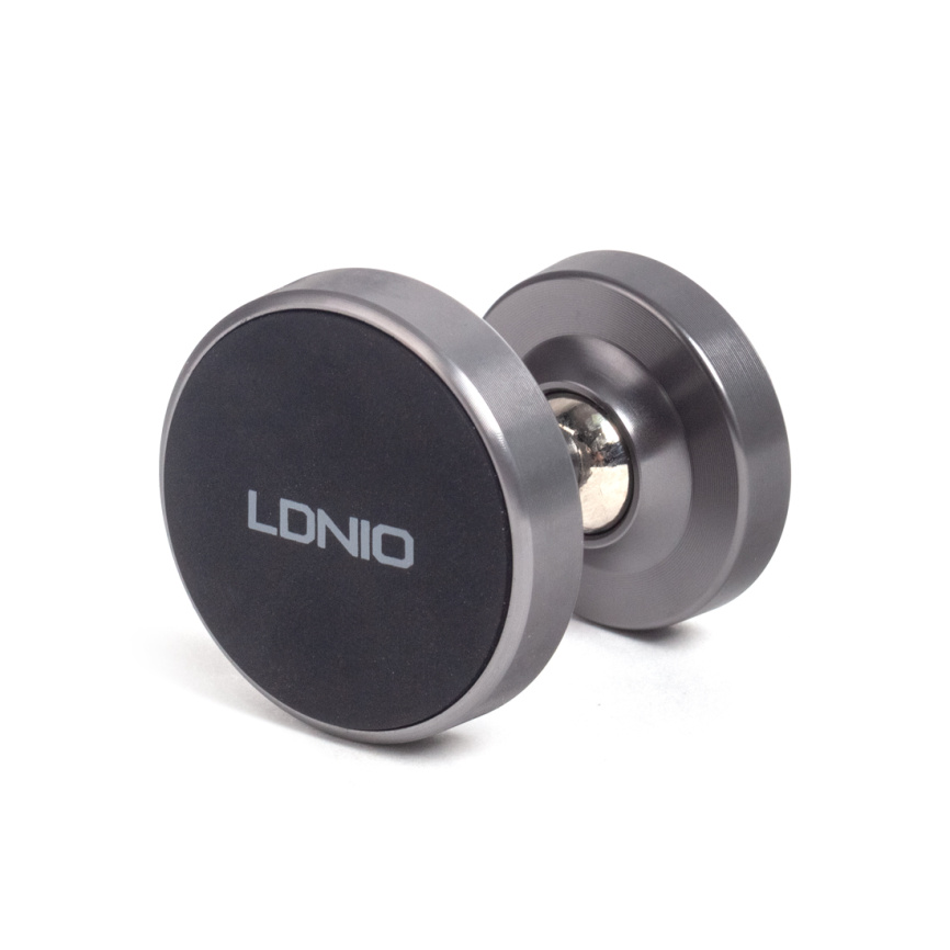 Автомобильный держатель для телефона LDNIO Magnetic MG08 Магнитный, Алюминий+Силикон+ABS Чёрный фото 1