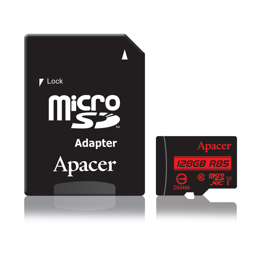 Карта памяти Apacer AP128GMCSX10U5-R 128GB + адаптер фото 1
