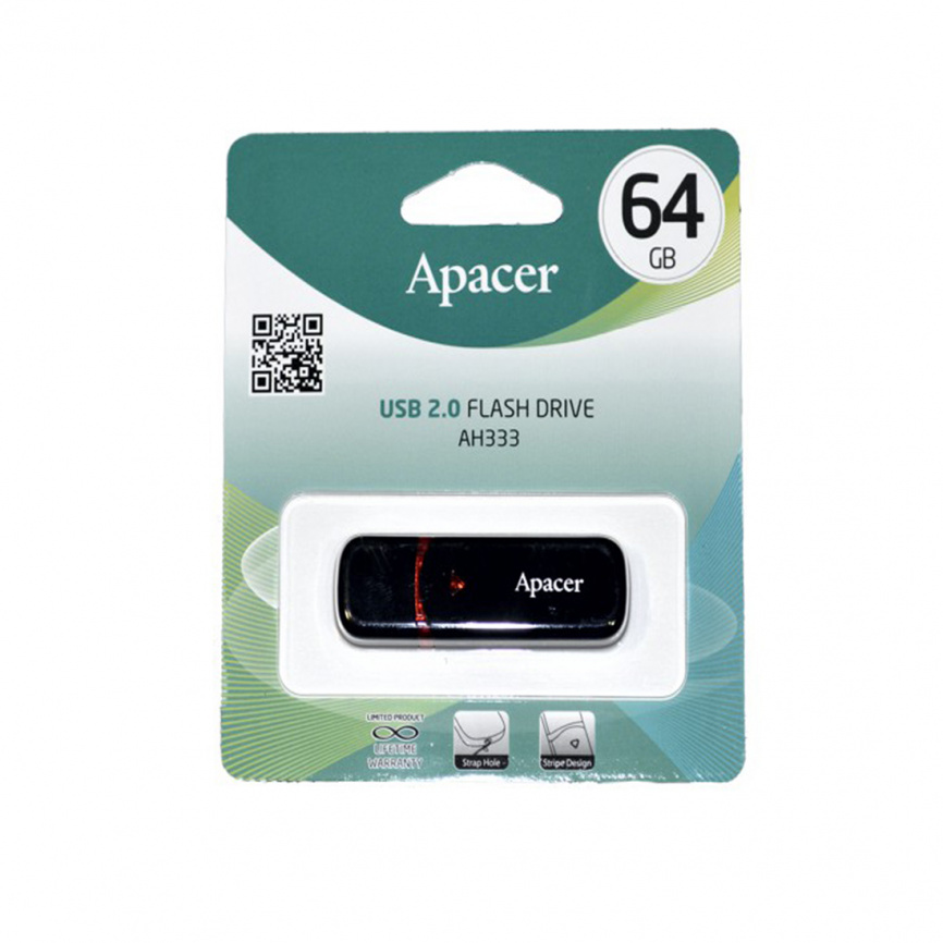 USB-накопитель Apacer AH333 64GB Чёрный фото 3