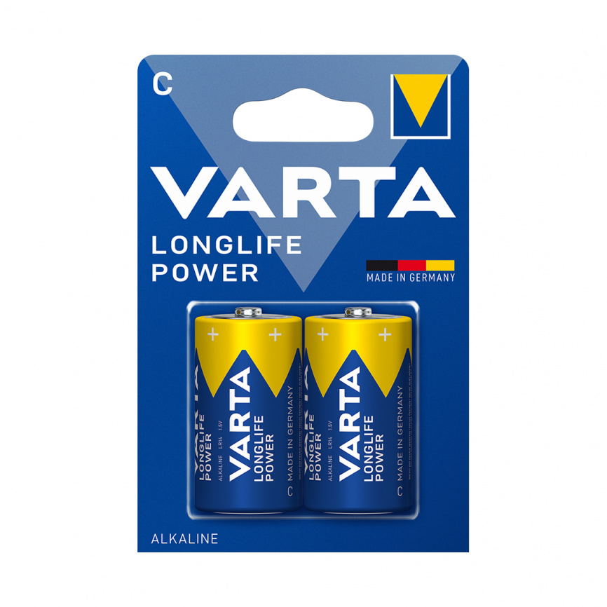 Батарейка VARTA Longlife Power 1.5V - LR14/ C (2 шт) в блистере фото 1
