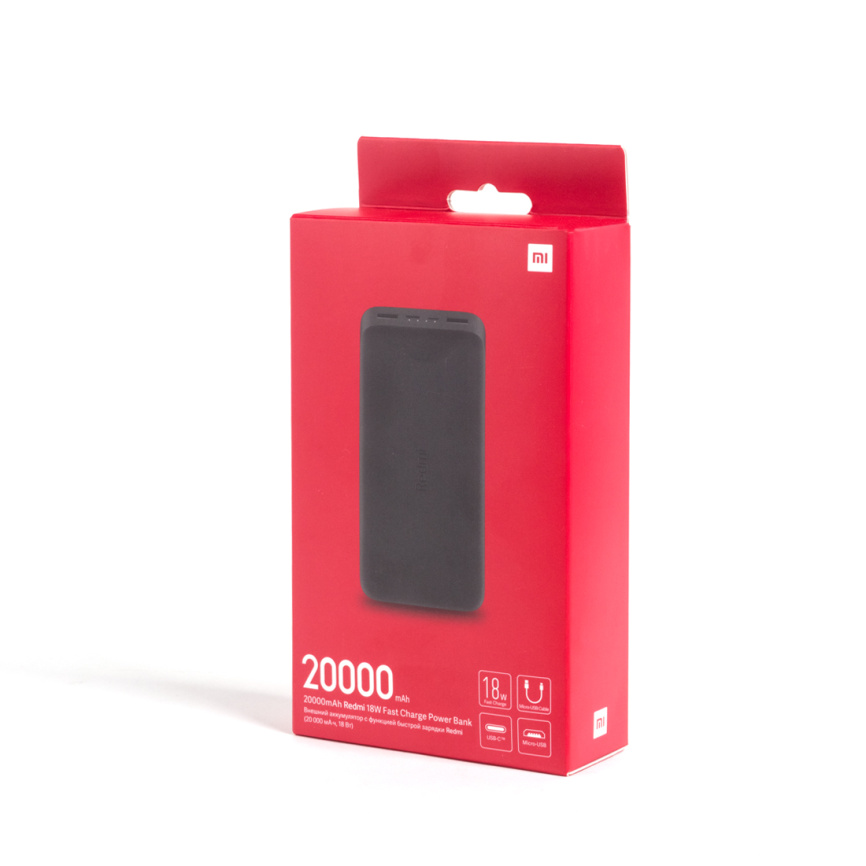 Портативный внешний аккумулятор Xiaomi Redmi Power Bank 20000mAh (18W Fast Charge) Черный фото 3