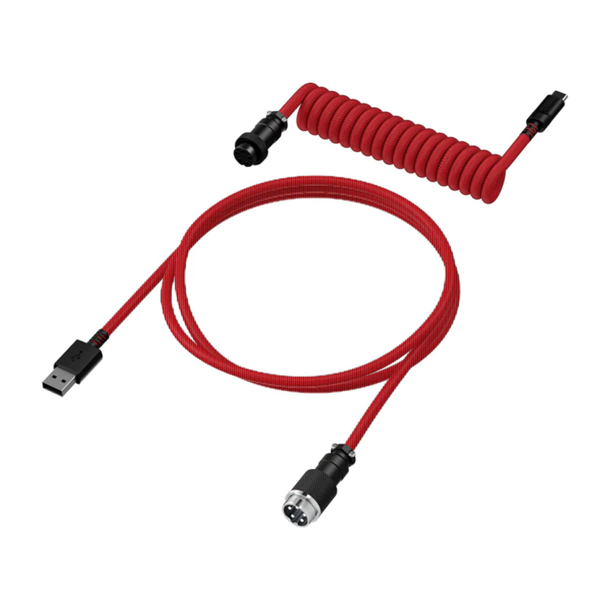 Провод для механической клавиатуры HyperX USB-C Coiled Cable Red-Black 6J677AA фото 1