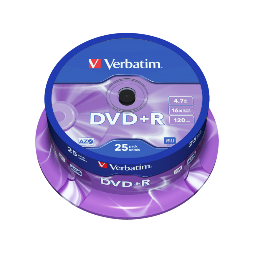 Диск DVD+R Verbatim (43500) 4.7GB 25штук Незаписанный фото 2