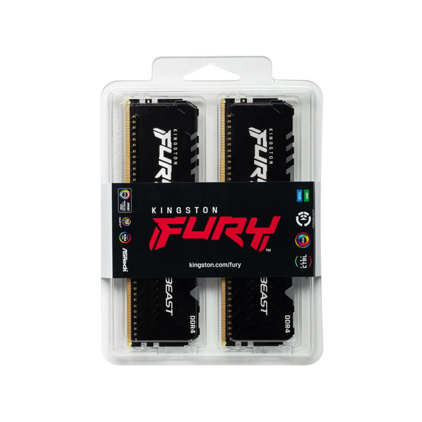 Комплект модулей памяти Kingston FURY Beast Black RGB KF432C16BBAK2/32 DDR4 32GB (Kit 2x16GB) 3200MH фото 3