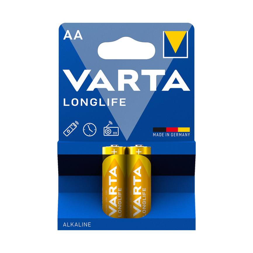 Батарейка VARTA Longlife Mignon 1.5V - LR6/ AA 2 шт в блистере фото 1
