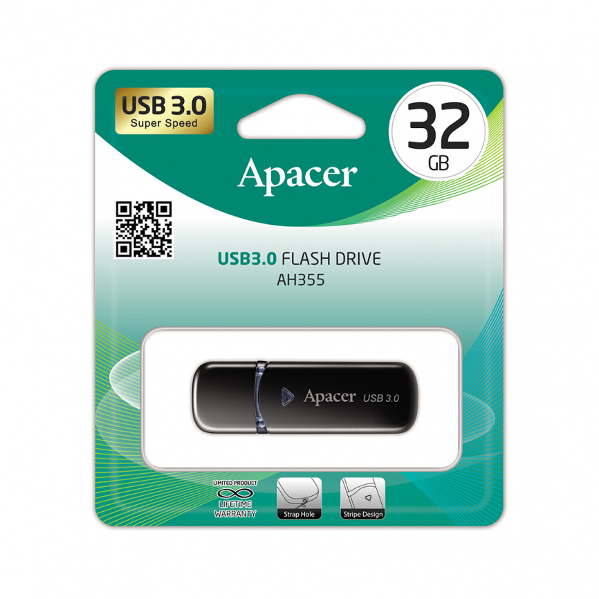 USB-накопитель Apacer AH355 32GB Чёрный фото 2