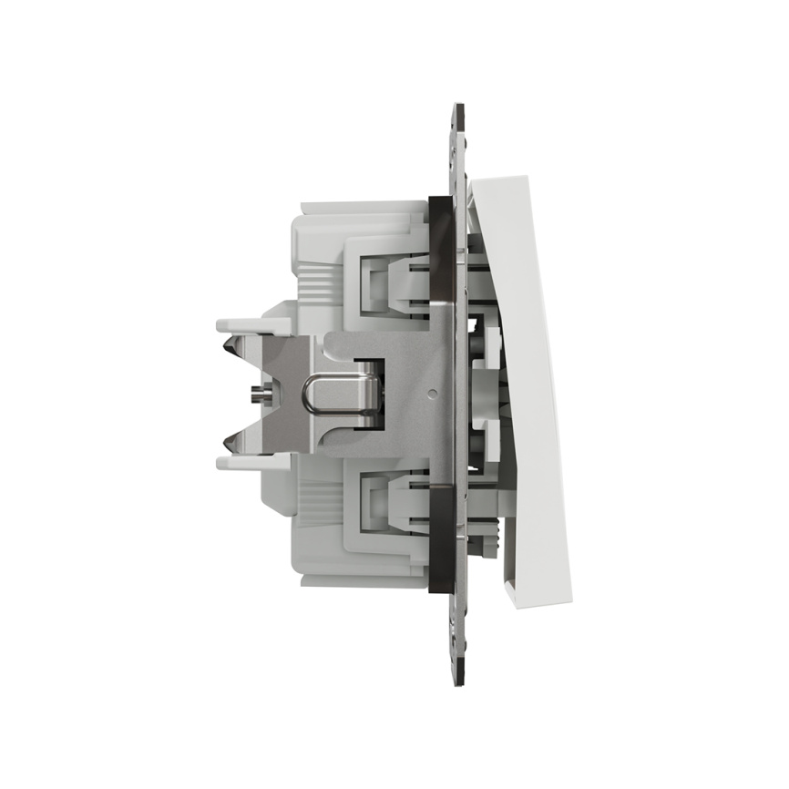 Переключатель одноклавишный SE EPH1570121 Asfora 10AX механизм с подсветкой белый фото 3