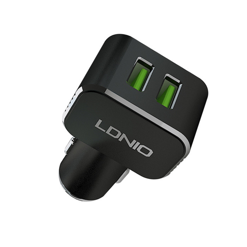 Автомобильное зарядное устройство LDNIO C306 2*USB-A 18W 5V-3.6A Auto Type-C Чёрный фото 2