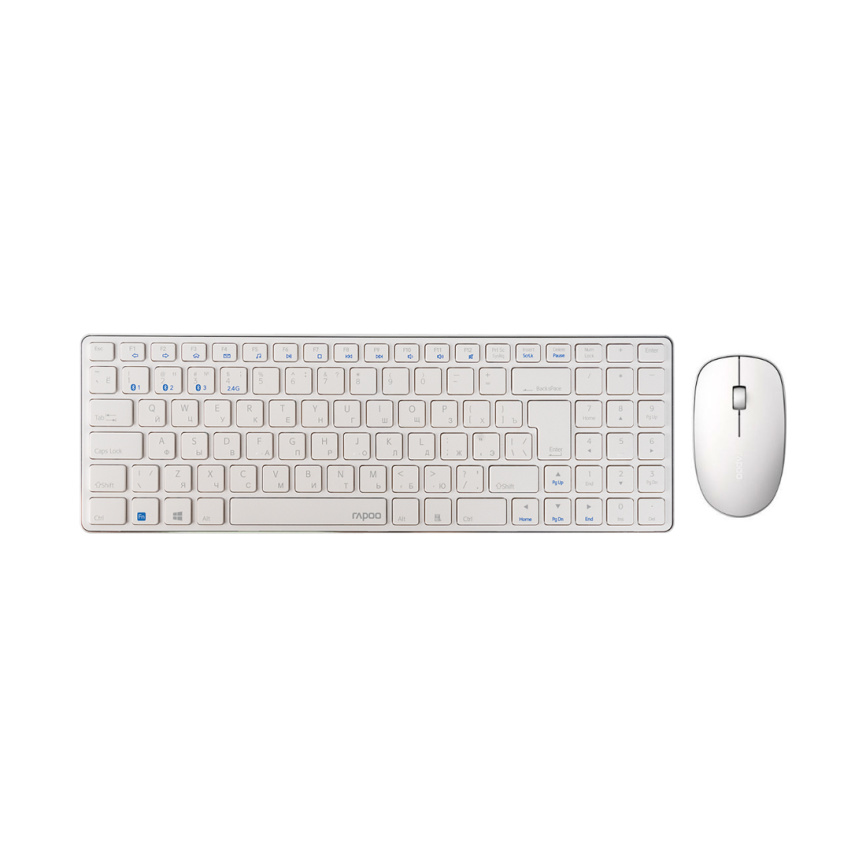 Комплект Клавиатура + Мышь Rapoo 9300M White фото 2