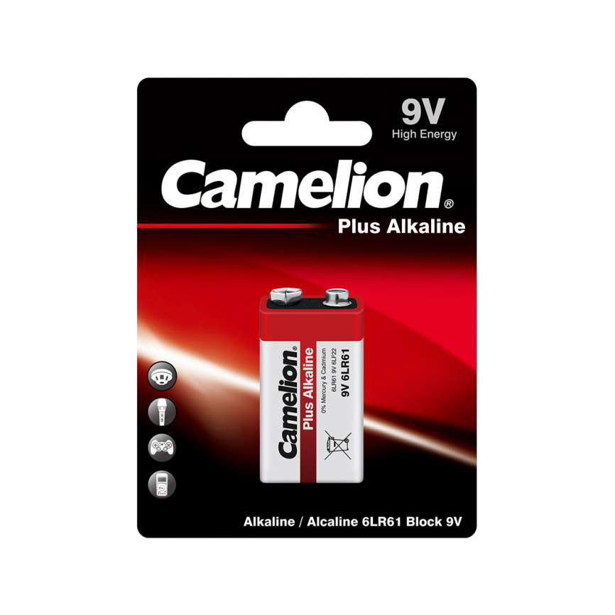Батарейка CAMELION Plus Alkaline 6LR61-BP1 фото 1