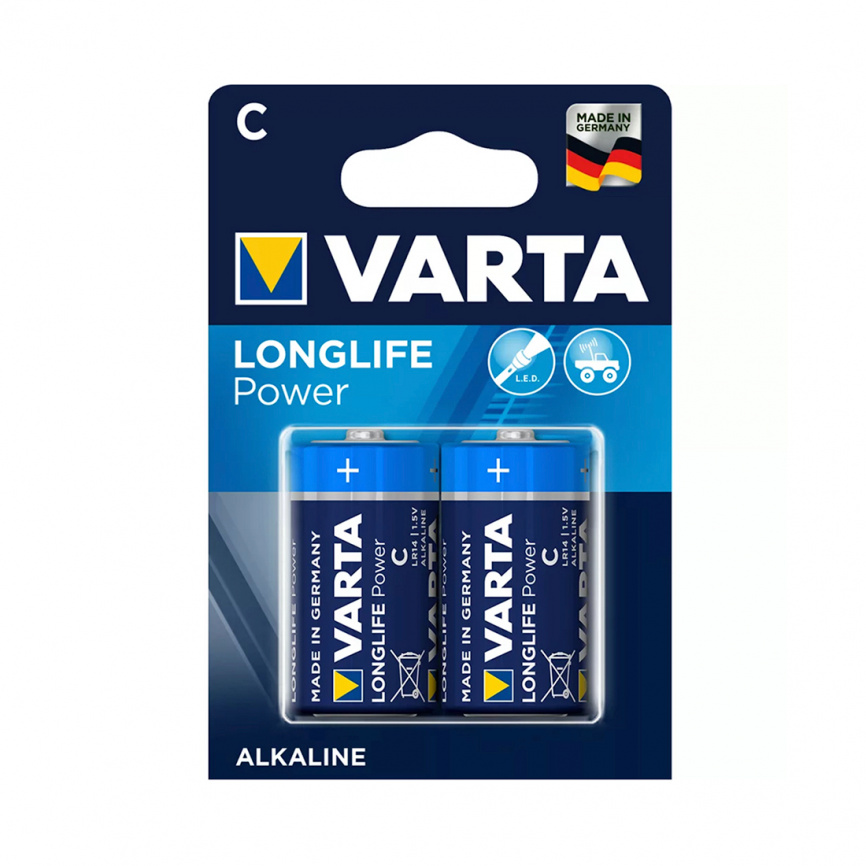 Батарейка VARTA Longlife Power 1.5V - LR14/ C (2 шт) в блистере фото 2
