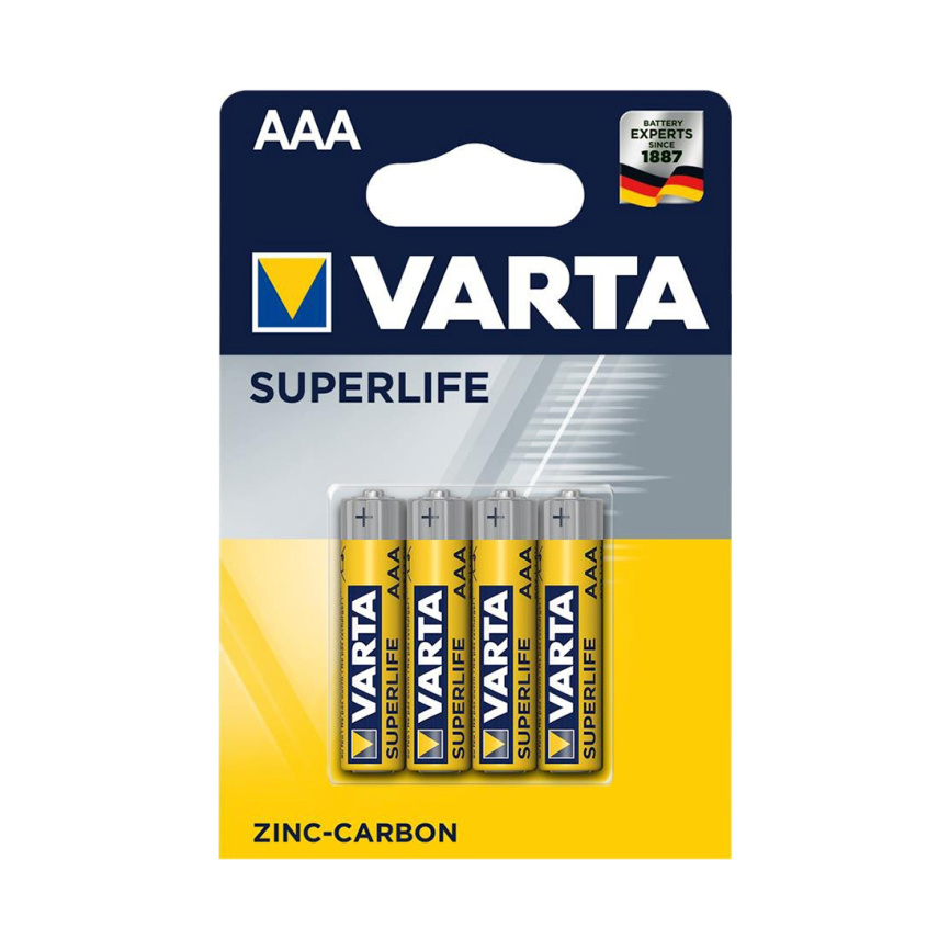 Батарейка VARTA Superlife (Super Heavy Duty) Micro 1.5V - R03P/AAA 4 шт. в блистере фото 1